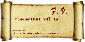 Friedenthal Véta névjegykártya